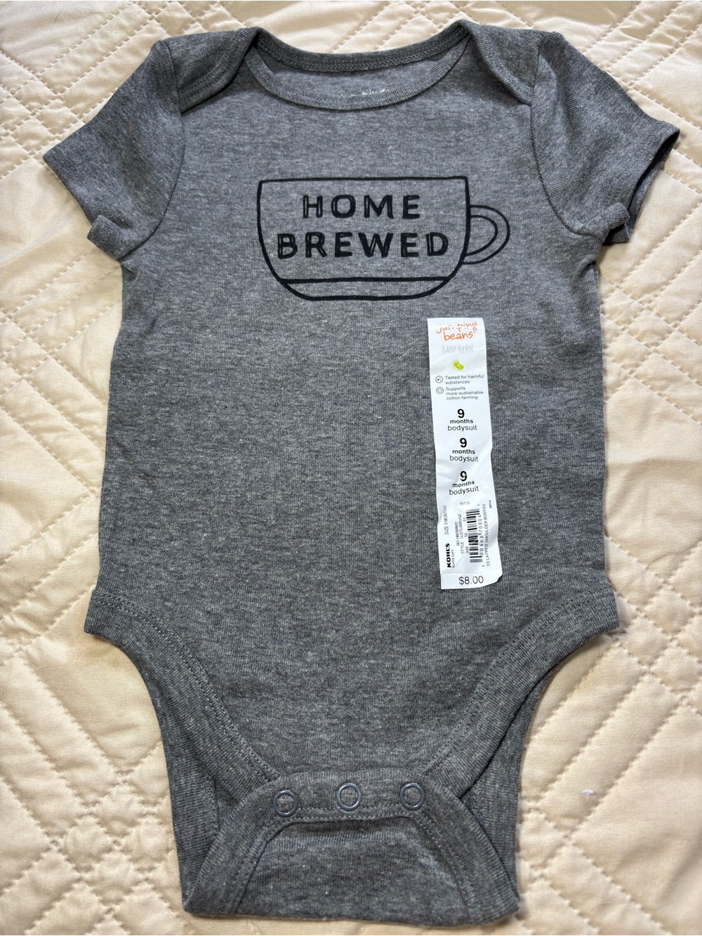 jumping beans 9M "Home Brewed" Short Sleeve Bodysuit